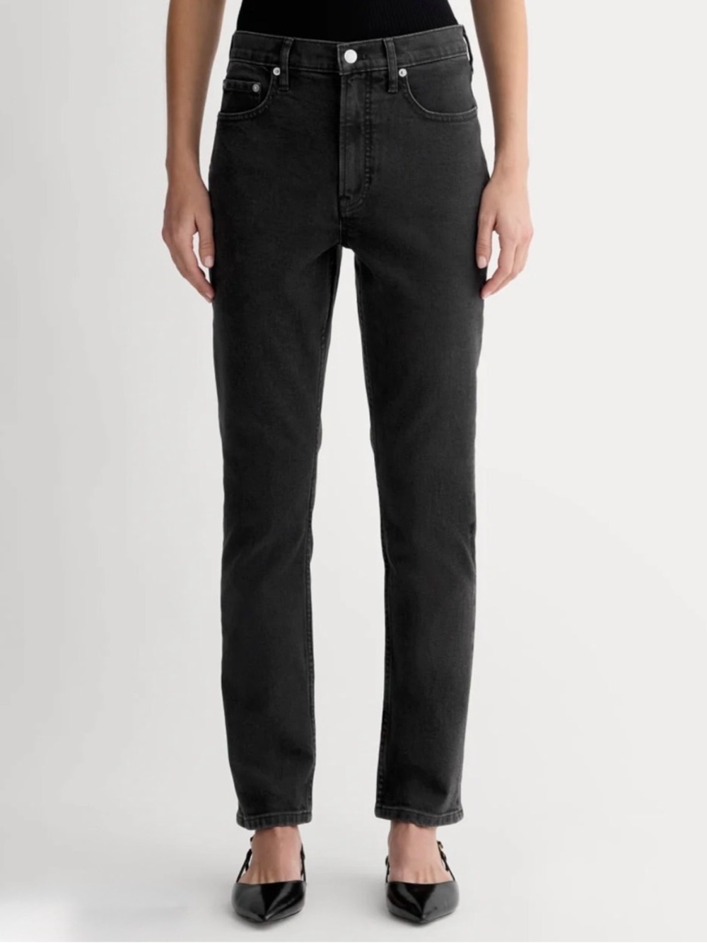 NWT 🌟 EVERLANE 🌟 THE CHEEKY STRAIGHT 5 POCKET JEANS BLACK WASH SZ 31